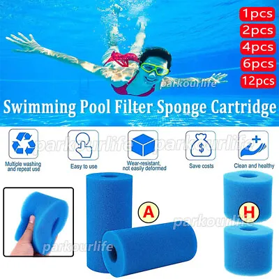 Foam Filter Sponge Reusable Swimming Pool Washable Cartridge For Intex Type-A/H • £3.32