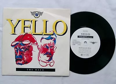 YELLO - The Race 7  - YELLO1 - 1988 UK - Yellow Ink Cover Paper Label • £3.99