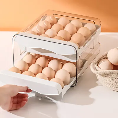 32 Grids Egg Holder Box Tray Storage Organizer Eggs Refrigerator Container Case • £8.89