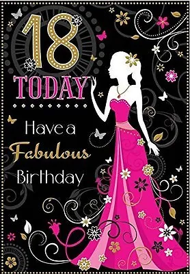 Happy 18th Birthday Card 18 Today Have A Fabulous Bright Modern Female Greeting • £2.95