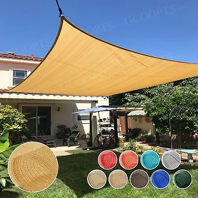 Outdoor Sun Shade Sail Rectangle UV Canopy Sunshade Cover For Garden Pool Yard • $259.19