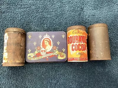 4 Vintage Cadbury Bournville Bourn-vita Chocolate Tins Various Sizes & Designs • £15