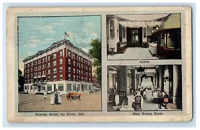 1920 Rumely Hotel Lobby And Dining Room La Porte Indiana IN Antique Postcard • $9.98