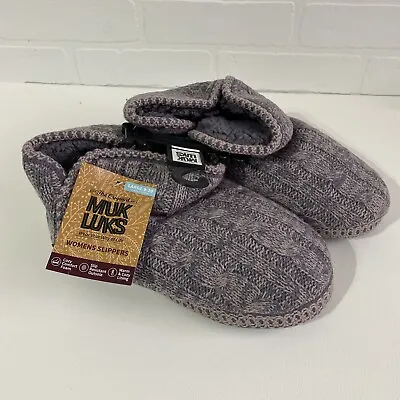 NEW  Muk Luks Women’s Size Large 9-10 Rouge/Violet Knit Slippers • $19.17