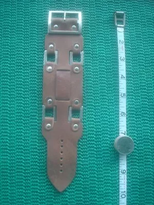 VTG USA Wide Cuff Watch  Strap Wrist Watch Leather Hippie Biker Punk Wrist Band • $14.99