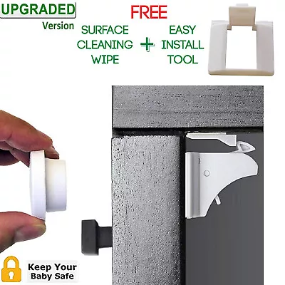£0.99 • Buy Invisible Magnetic Baby Child Pet Proof Cupboard Door Drawer Safety Lock Catch
