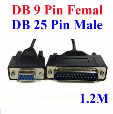 New 1.2m RS232 Serial Port Cable DB 9 Pin Female To DB 25 Pin Male • $55