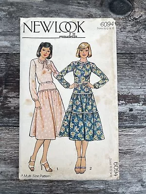 New Look 6094 Vintage Sewing Pattern Tiered Dress 1970'S 70'S Uncut  10 12 14 16 • £8.99
