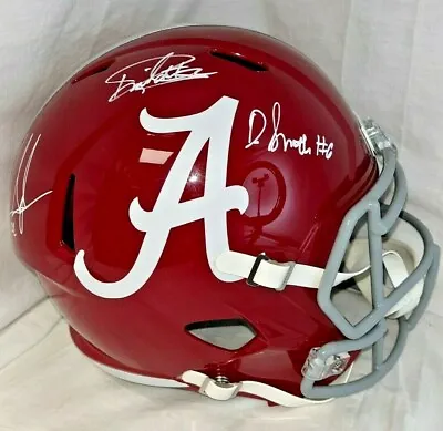 Mark Ingram Derrick Henry Devonta Smith Signed Full Size Alabama Heisman Helmet • $699