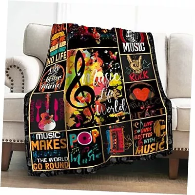 Music Note Blanket Gifts For Women Boys Girls Decor For Bedroom 60 X80  Music5 • $61.50