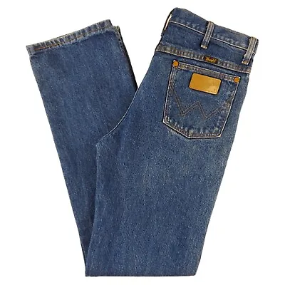 WRANGLER 936PWD PREWASHED COWBOY CUT SLIM FIT BLUE JEANS MEN'S SIZE 32x34 Stains • $29