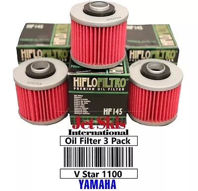 For Yamaha V Star 1100 XVS1100 Silverado Classic 3 Pack Of Premium Oil Filters • $17.89