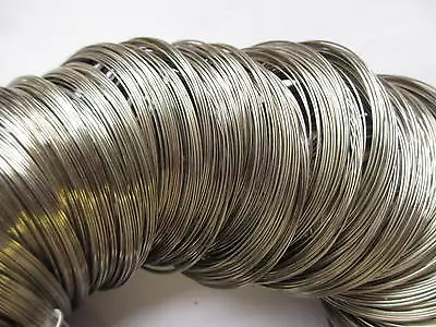 100 - 500 Coils 50mm - 60mm Dia. Bracelets Earring Memory Wire Silver Plated • £4.99