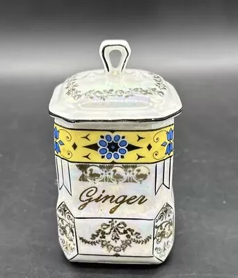 Vintage Victoria Czechoslovakia Ginger Luster Container • $20