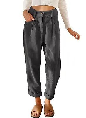 Trousers Womens Zip Off Women's Pants For Fall Casual Grey Straight Leg • £14.99