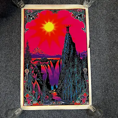 Vintage Black Light Poster Psychedelic Garden Of Eden 23 X 35  Original Bunell • $34.88
