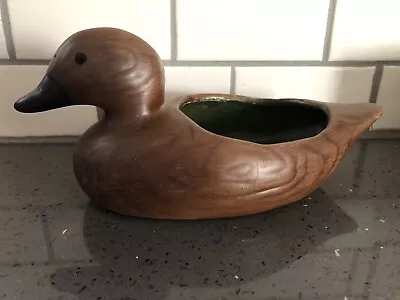 Vintage Mallard Duck Ceramic Planter Bowl Hand Painted 11” X 5” • $11.78