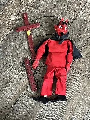 Vintage HAZELLE'S AIRPLANE CONTROL MARIONETTE PUPPET DOLL Devil Demon Lucifer • $249.49