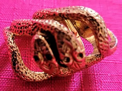 Vintage Heavy Gold Tone Snake Ring Size 7 • $28