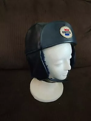 £39.32 • Buy Rare Vintage United Airlines Refueling Pilot Employee Black Leather Hat Patch