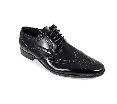 Mens Smart Casual Lace Up New School Work Office Wedding Brogues Oxford Shoes • £12.95