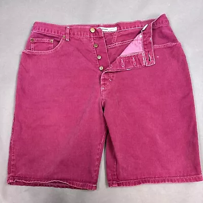 Vintage Marithe Girbaud Francois Jean Shorts Mens 36 Red Baggy Denim Button Fly • $47.95