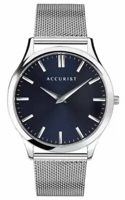 Accurist Mens Dress Style Watch | Stainless Steel Mesh Bracelet | 8mm Case • £49.99