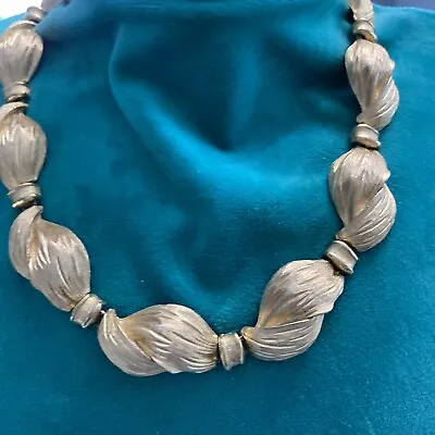 £46.58 • Buy Vintage Trifari Goldtone Brudhed Bow Design Adjustable Necklace A2