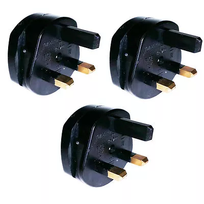 3x Quality US UE 2 Pin To 3 Pin UK Travel Adapter Plug 250v AC 5amp Black UK • $11.51