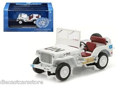 Greenlight Jeep Willys United Nations Un 1/43 Diecast Model Car White 86308  • $20.65