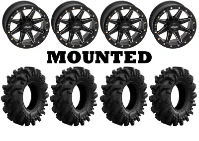 Kit 4 SuperATV Intimidator 28x10-14 On Quadboss Boss Lock Beadlock Black CAN • $1863.26