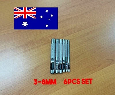 6Pcs Hollow Punch Set Leather Hole Punch Punching Tool Gasket Cutter Hardened • $6.95