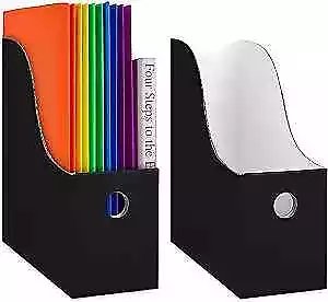  Black Magazine File Holder () - Sturdy Cardboard Magazine Holder 2 Pack • $15.09