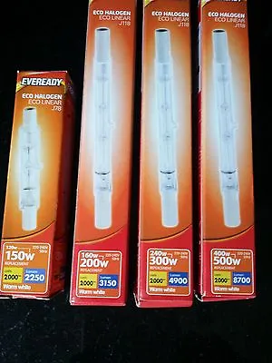 Eveready Halogen R7s Cap 78mm Linear ECO Halogen Bulb 240v 120w/160w/240w/400w • £3.99