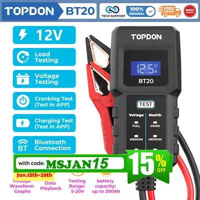 TOPDON BT20 Car Auto Battery Load Tester Battery Analyzer Mechanics Repair 12V • $29.99
