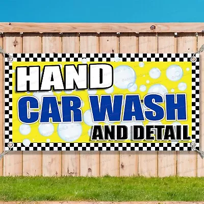 HAND CAR WASH CLEARANCE BANNER Advertising Vinyl Flag Sign AAA V2 • $147.47
