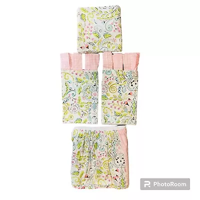 Carousel Design Baby Set 4 Pc Fitted Bassinet Sheet /Crib Bed Skirt (2) Valances • $44