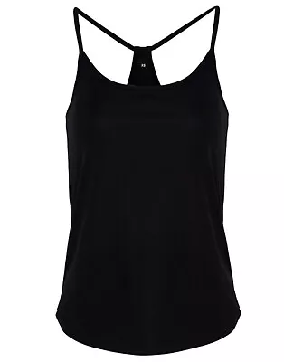 TriDri Womens Slim Racer Back Spaghetti Straps Vest Gym Fitness Running Yoga Top • £10.99