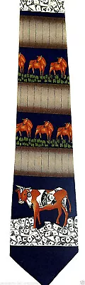 Cash Cow Men's Necktie Money Stock Market Bull Finance Banking Blue Neck Tie  • $11.95