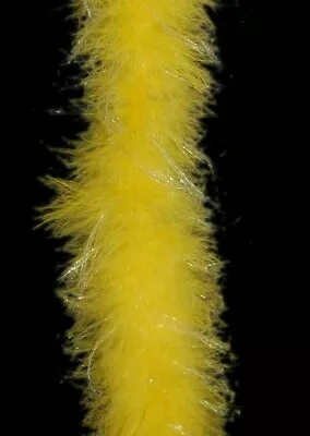 MARABOU FEATHER BOA -YELLOW W/ IRIS 22 Grams ; Crafts/Halloween/Hats/Mardi-Gras • $15.29