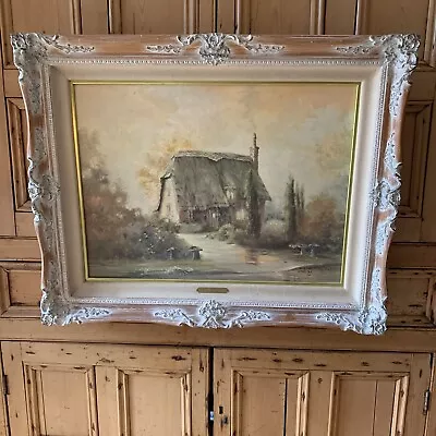 Marty Bell Oil Painting Sandy Lane Thatch 1982  463/1800  34” X 26” • $395