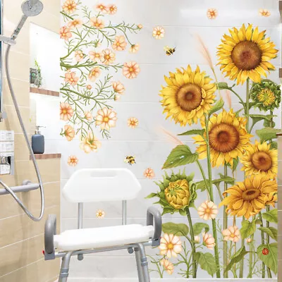 Sunflower Bee Flower PVC Vinyl Removable Nursery Mural Decal Wall Sticker Decor • $13.99