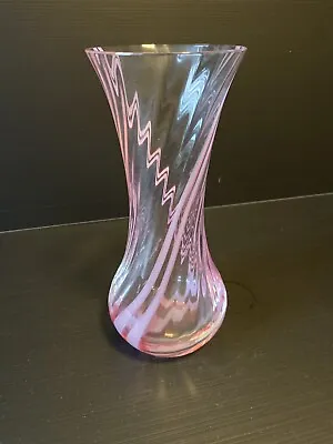 Caithness Dawn Glass Vase - Pink Flamenco Swirl  - Hand Blown - • £12