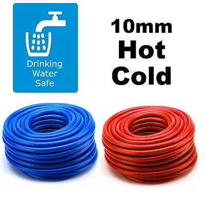 Caravan Fresh Water Pipe 10mm Blue Cold Red Hot All Lengths Food Grade Drinking • £122.25