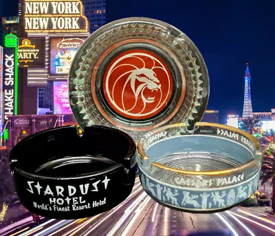 Ashtrays LOT Of 3 Vintage Las Vegas MGM Grand Caesar’s Palace Stardust Hotel • $55