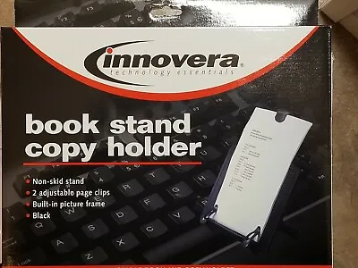 $8 • Buy Innovera Book Stand Freestanding Desktop Copy Holder Plastic Black Dark Gray New