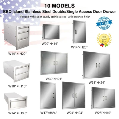 $42.05 • Buy Outdoor Kitchen BBQ Island Components Stainless Steel Access Door And Drawer