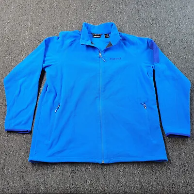 Marmot Polartec Fleece Jacket Mens 2XL Blue Full Zip Style K900904 Zip Pockets • $20.69