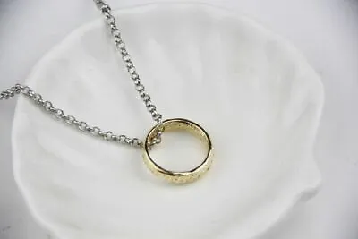 Lotr Inscription Ring Silver Or Gold Pendant Necklace  • £4.99