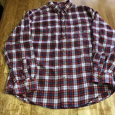 Vintage Chaps Ralph Lauren Button Up Cotton Flannel Shirt Mens Size Large • $9.99